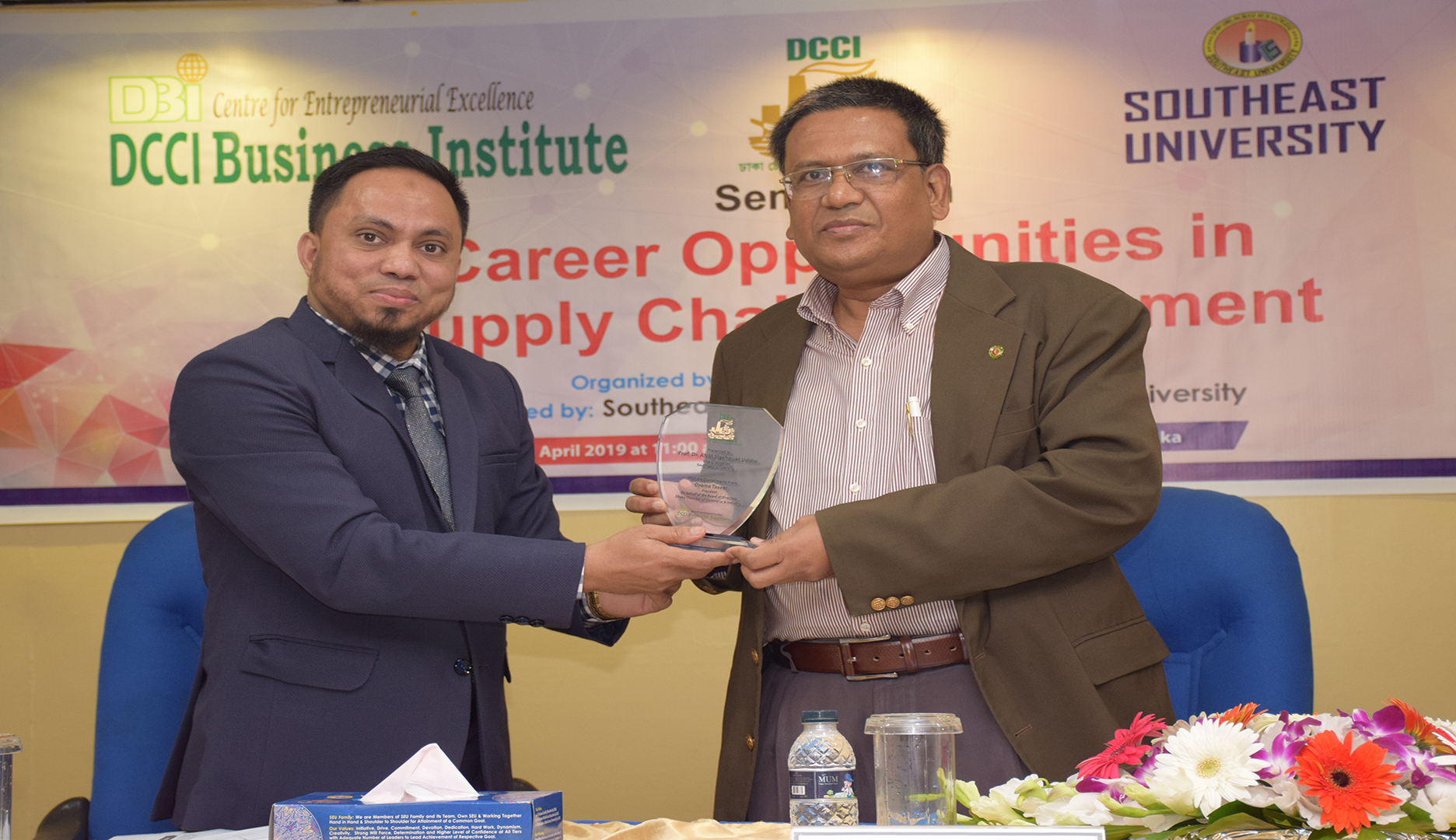 Md. Joynal Abdin with the Vice Chancellor of Southeast University