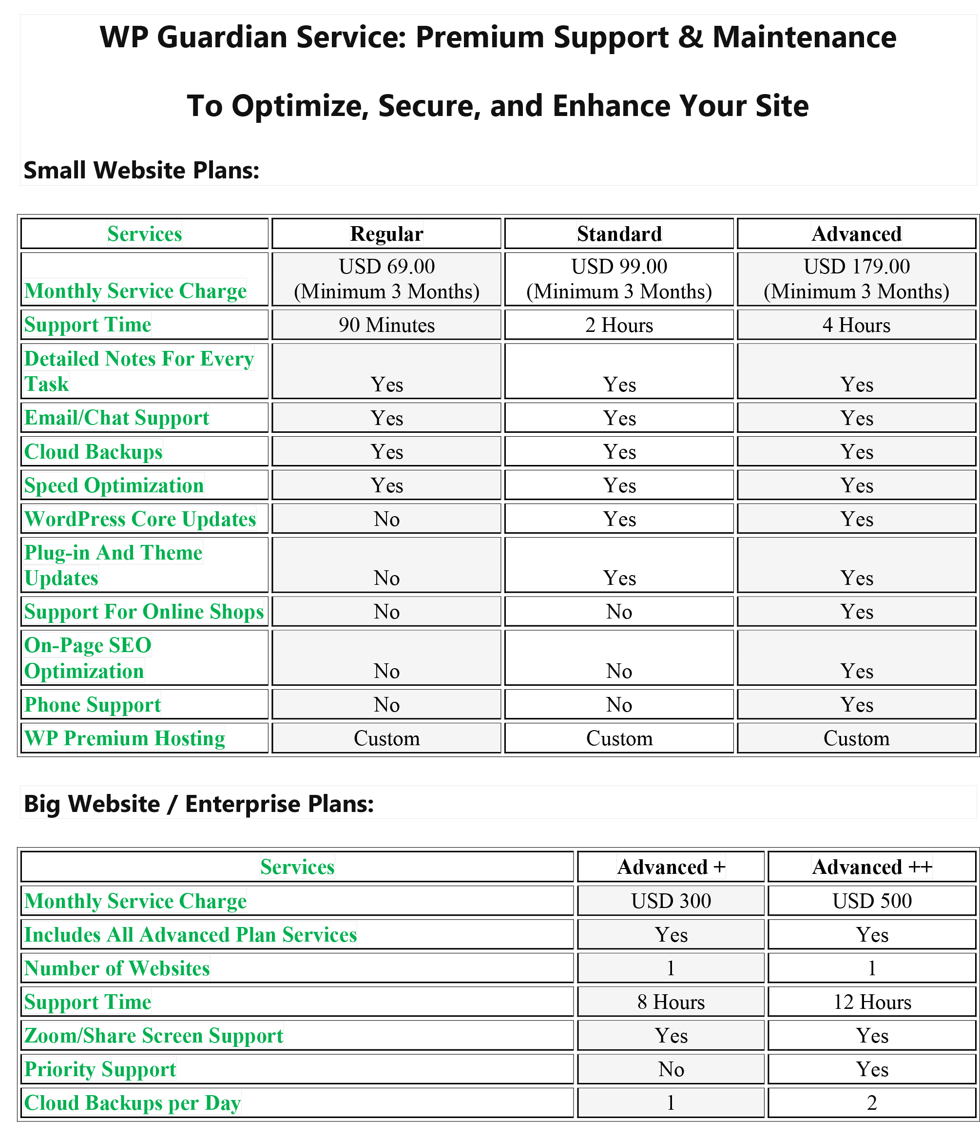 WP Guardian Service: Premium Support & Maintenance