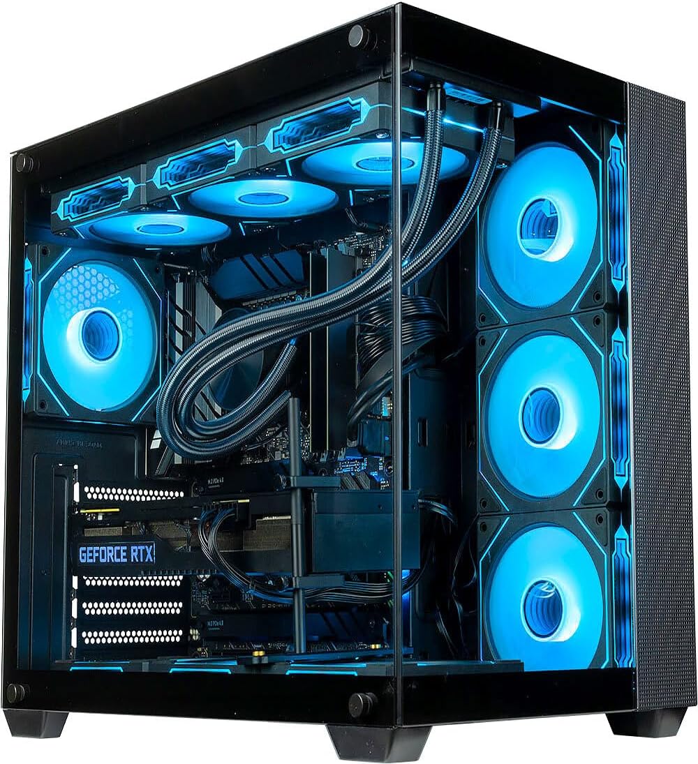 Panorama Gamer Desktop PC (NVD GeForce RTX 4090, Intel 24-Core i9-14900KF Processor, 96GB RAM, 2TB NVMe SSD + 12TB HDD, WiFi + BT, Windows 11 Pro) High-Airflow RGB Gaming Computer