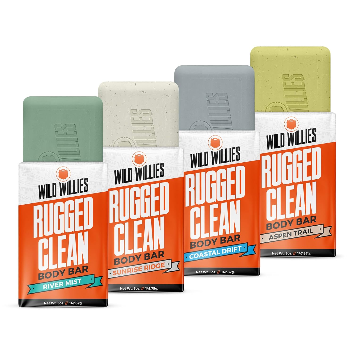 Wild Willies Moisturizing Mens Bath Soaps (Pack of 4) | Shea Butter | Moisturizing, Odor Protection | Natural