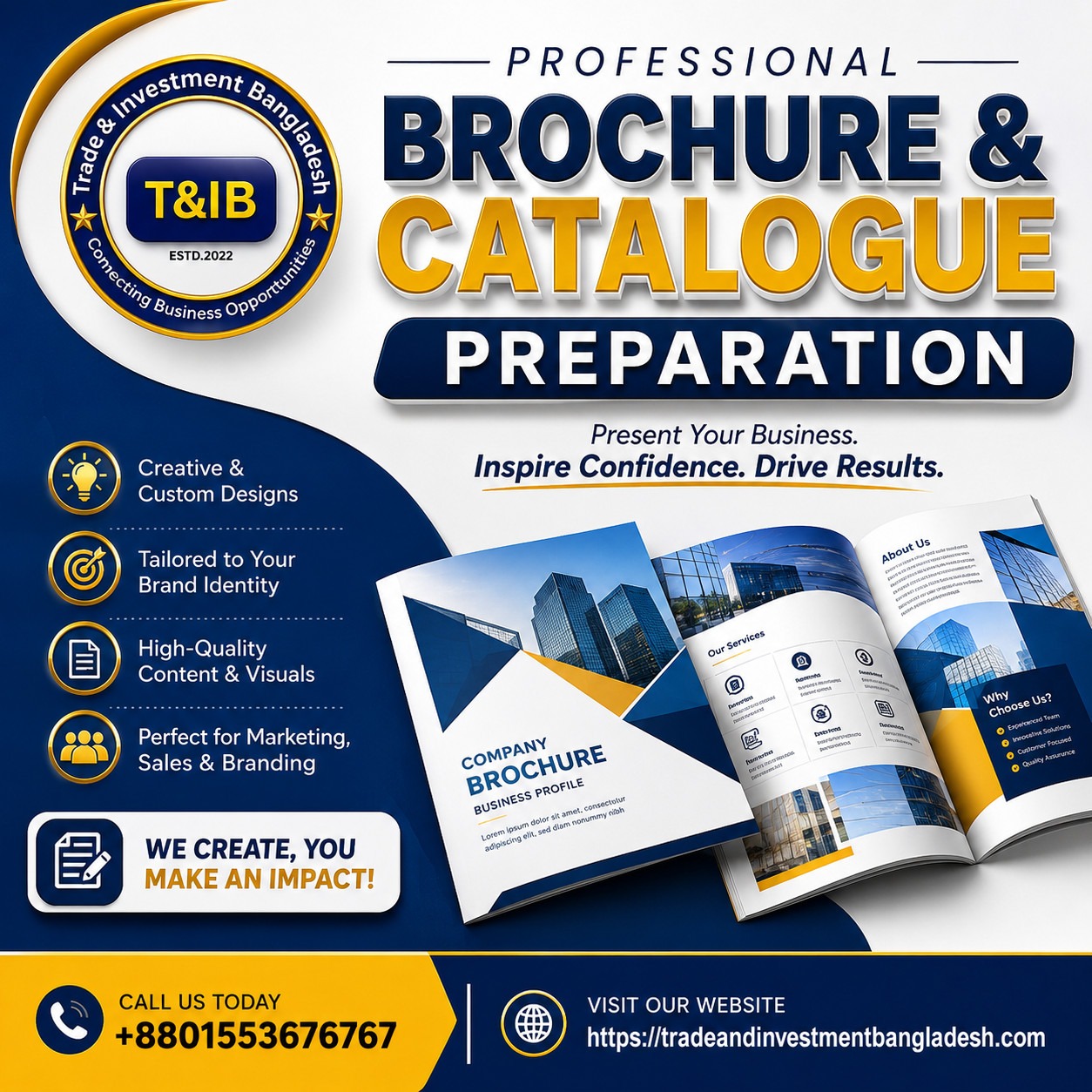 Professional Brochure & Catalogue Preparation Services of T&IB